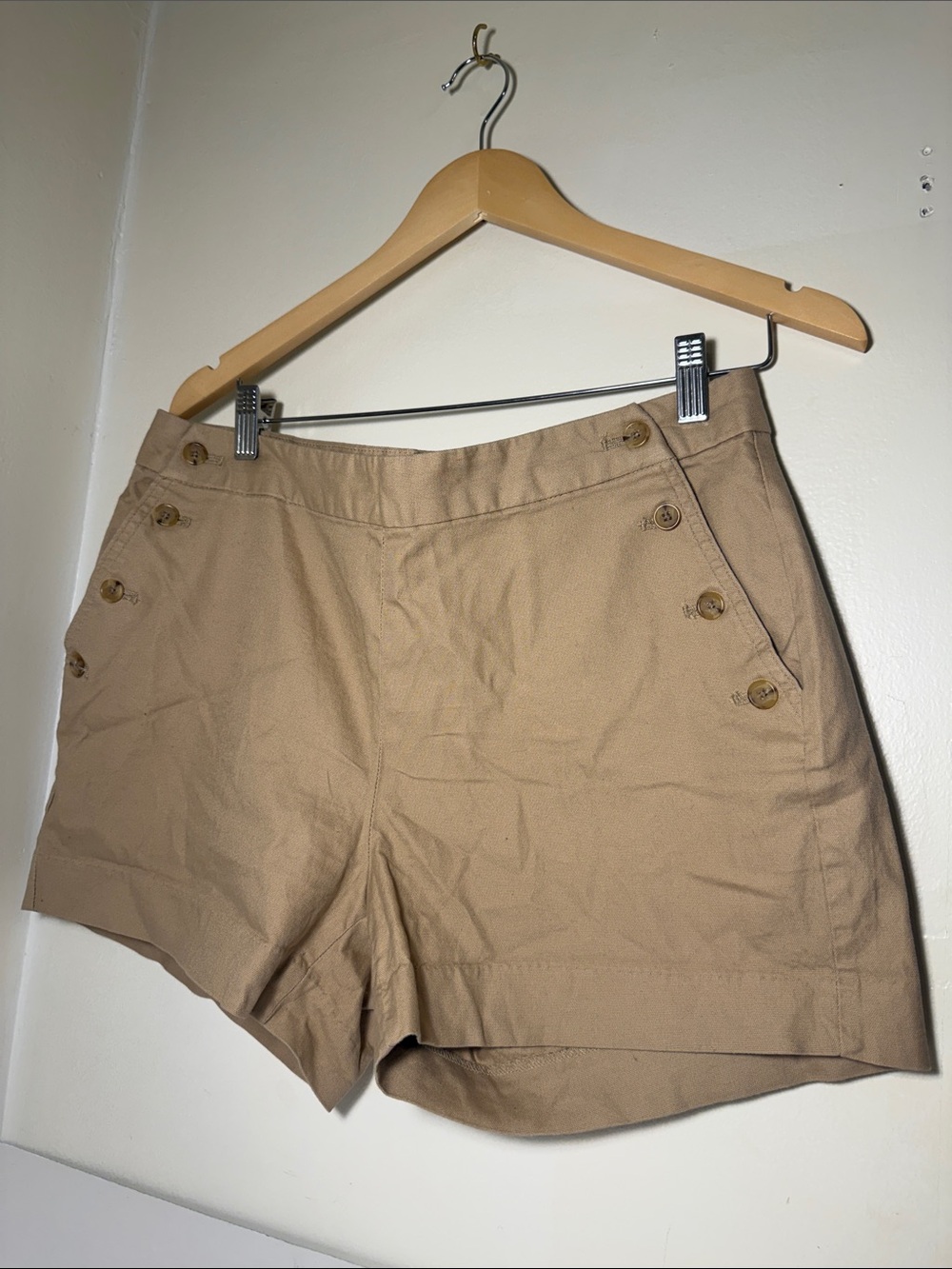 Banana Republic Tan Button-Detail Bermuda Shorts
